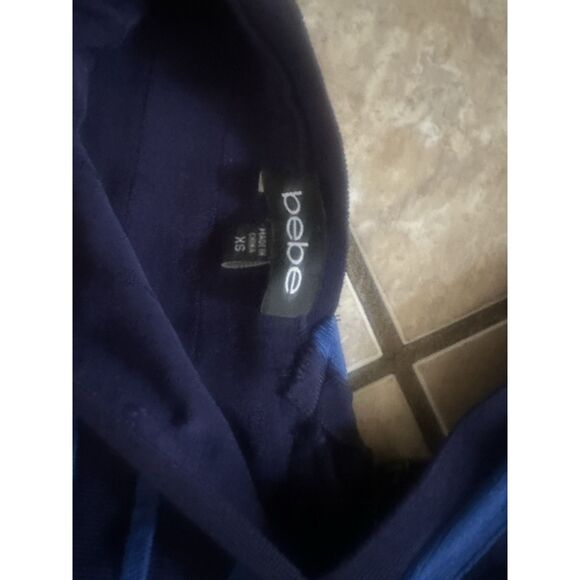 Bebe XS Bandeau Bodycon Mini Dress Stretch V Neck - Picture 7 of 8